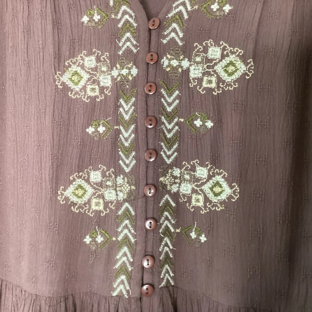 Free People Tunic Dress Embroidered M - Picture 4 of 7